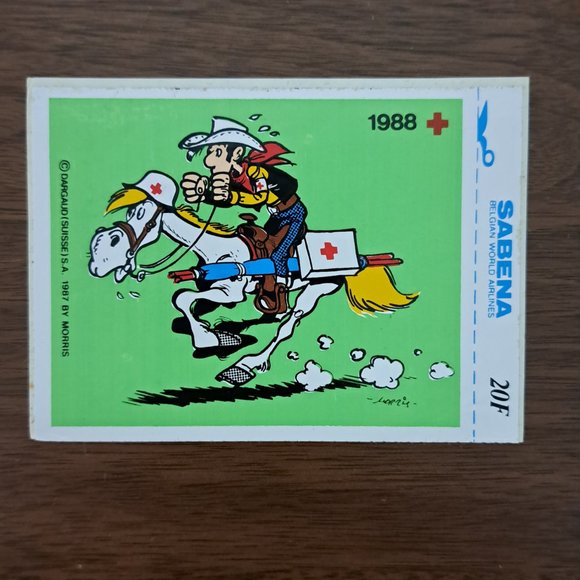 Sabena Belgian World Airlines x Lucky Luke x Red Cross Vintage Stickers - Picture 5 of 7
